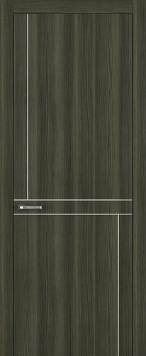 Дверь Z K20 toppan дуб темный, молдинг серебро, глухая