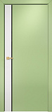 Дверь Оникс Дуо эмаль белая/эмаль фисташковая, триплекс черный