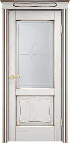 Недавно просмотренные - Дверь ПМЦ массив дуба Д6 белый грунт с патиной орех, стекло 6-5