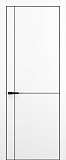 Дверь Z K17 полипропилен белый, ALU кромка черная, молдинг черный, глухая