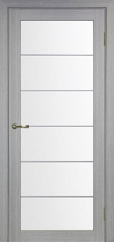 Дверь Эко 501.2 АСС дуб серый молдинг SC, lacobel белый