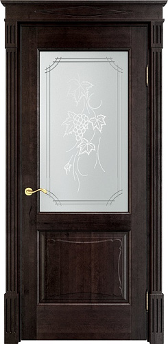 Дверь ПМЦ массив ольхи ОЛ6.2 венге, стекло 6-2