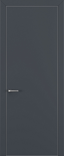 Дверь Z K7 полипропилен  графит премьер, ALU кромка хром, глухая