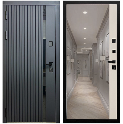 Входная дверь Матадор MXМ-7 антрацит софт/панель зеркало 1, софт шампань