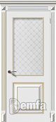 Схожие товары - Дверь Багет-2 эмаль белая патина золото, стекло Кристалл