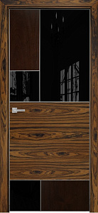 Недавно просмотренные - Дверь Оникс New York палисандр/бразильский палисандр, глухая с вставкой лакобель RAL 9005