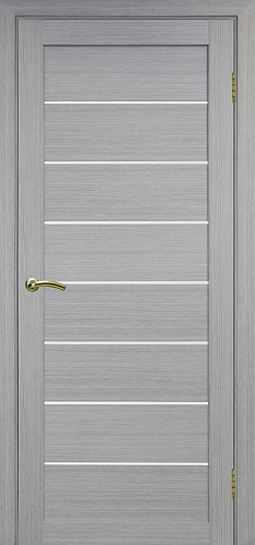 Дверь Эко 508.12 дуб серый, lacobel белый