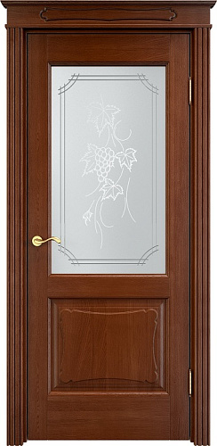 Дверь ПМЦ массив дуба Д6 коньяк, стекло 6-2