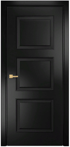 Дверь Оникс Милан фрезерованная эмаль черная, глухая