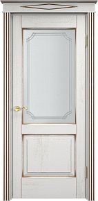 Недавно просмотренные - Дверь ПМЦ массив дуба Д13 белый грунт с патиной орех, стекло 13-5