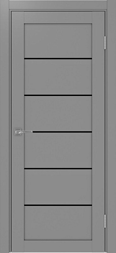 Дверь Эко 506.12 серый, lacobel черный