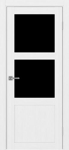 Дверь Эко 530.221 белый лед, lacobel черный