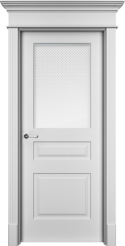 Дверь Ассоль Нафта-3 эмаль белая, стекло Паве