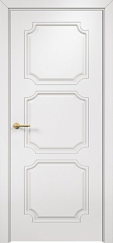 Дверь Оникс Валенсия фрезерованная эмаль белая, глухая