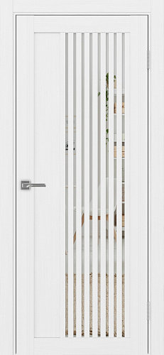 Дверь Эко 544.12 белый лед, зеркало с 2-х сторон