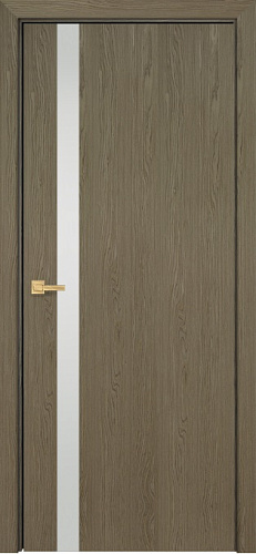 Дверь Оникс Верона 1 дуб кофейный, глухая, триплекс белый