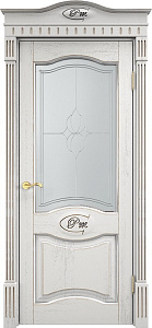 Недавно просмотренные - Дверь ПМЦ массив дуба Д3 белый грунт с патиной серебро микрано, стекло 3-3