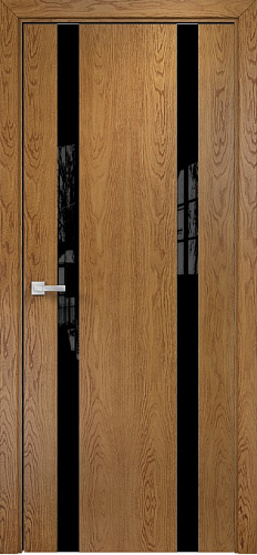 Дверь Оникс Верона 2 дуб золотистый, триплекс черный