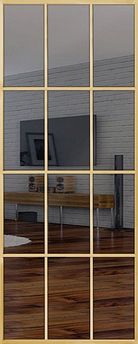 Перегородка Alum №10 золото, триплекс зеркало графит