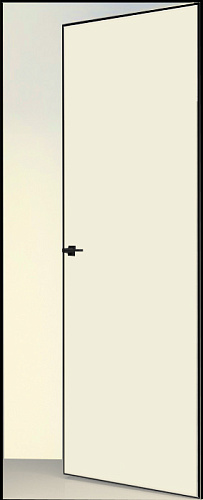 Дверь скрытая ИУ-42 AL black с 4-х сторон, эмаль белый жемчуг, revers 2,21 м