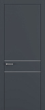 Дверь Z K16 полипропилен  графит премьер, молдинг серебро, глухая