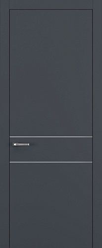 Дверь Z K16 полипропилен  графит премьер, молдинг серебро, глухая