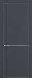 Дверь Z K17 полипропилен  графит премьер, ALU кромка хром, молдинг серебро, глухая