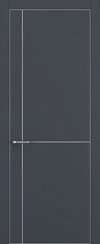 Дверь Z K17 полипропилен  графит премьер, ALU кромка хром, молдинг серебро, глухая