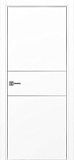 Дверь Эко 203 белый снежный молдинг SC, кромка AL хром SC с 4-х сторон, глухая