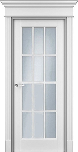 Дверь Оксфорд эмаль белая, сатинат