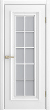 Дверь Диана-1 эмаль белая, сатинат белый, решетка