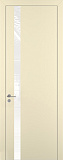 Дверь Z K2 полипропилен крем, ALU кромка хром, лакобель white pure, глухая
