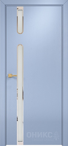 Дверь Оникс Рондо эмаль голубая, сатинат