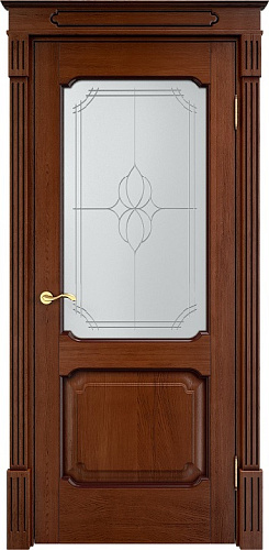 Дверь ПМЦ массив дуба Д7 коньяк с патиной, стекло 7-1