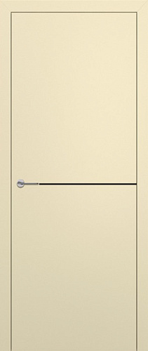 Дверь Z K10 полипропилен крем, молдинг черный, глухая