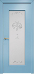 Недавно просмотренные - Дверь Оникс Турин эмаль голубая, сатинат контурный витраж №2