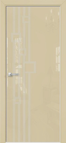 Дверь Оникс Арт лакобель RAL 1015, пескоструй №9