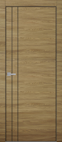 Дверь ДР Tamburat 4105 мадейра AL кромка черная, молдинг черный, глухая