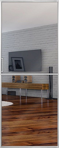 Перегородка Alum №1 хром, триплекс зеркало