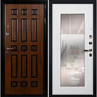 Недавно просмотренные - Входная металлическая дверь Лекс Гладиатор, винорит Golden патина чёрная с зеркалом/панель №37 белый ясень