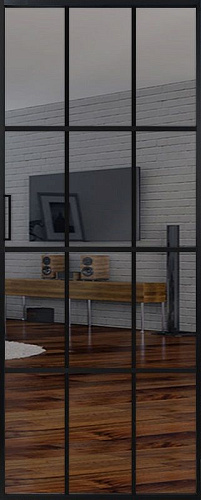 Перегородка Alum №10 черный, триплекс зеркало графит