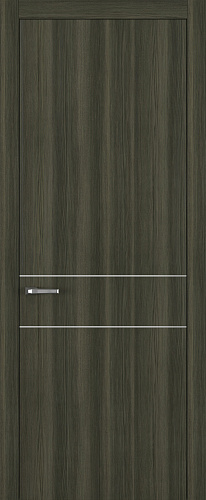Дверь Z K16 toppan дуб темный, молдинг серебро, глухая