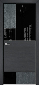 Недавно просмотренные - Дверь Оникс New York дуб седой/дуб графит, глухая с вставкой лакобель RAL 9005