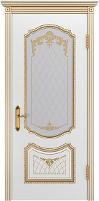 Недавно просмотренные - Дверь Шейл Дорс Соло В3 эмаль белая с золотой патиной, стекло фотопечать золото узор 2