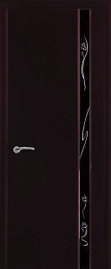 Недавно просмотренные - Дверь Покровские двери Плаза-1 венге, стекло триплекс черный  с рисунком