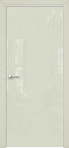 Дверь Оникс Арт, лакобель слоновая кость RAL 1013, пескоструй №10
