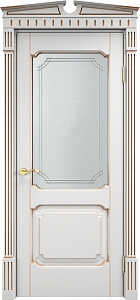 Недавно просмотренные - Дверь ПМЦ массив ольхи ОЛ7.2 белый грунт с патиной золото, стекло 7-3