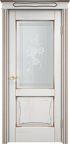 Недавно просмотренные - Дверь ПМЦ массив дуба Д6 белый грунт с патиной орех, стекло 6-1