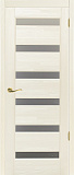 Дверь ОКА браш массив сосны Палермо эмаль слоновая кость, стекло графит