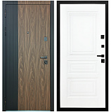 Входная дверь Матадор MXL-2 орех американский мокко/панель Миранда, белая матовая